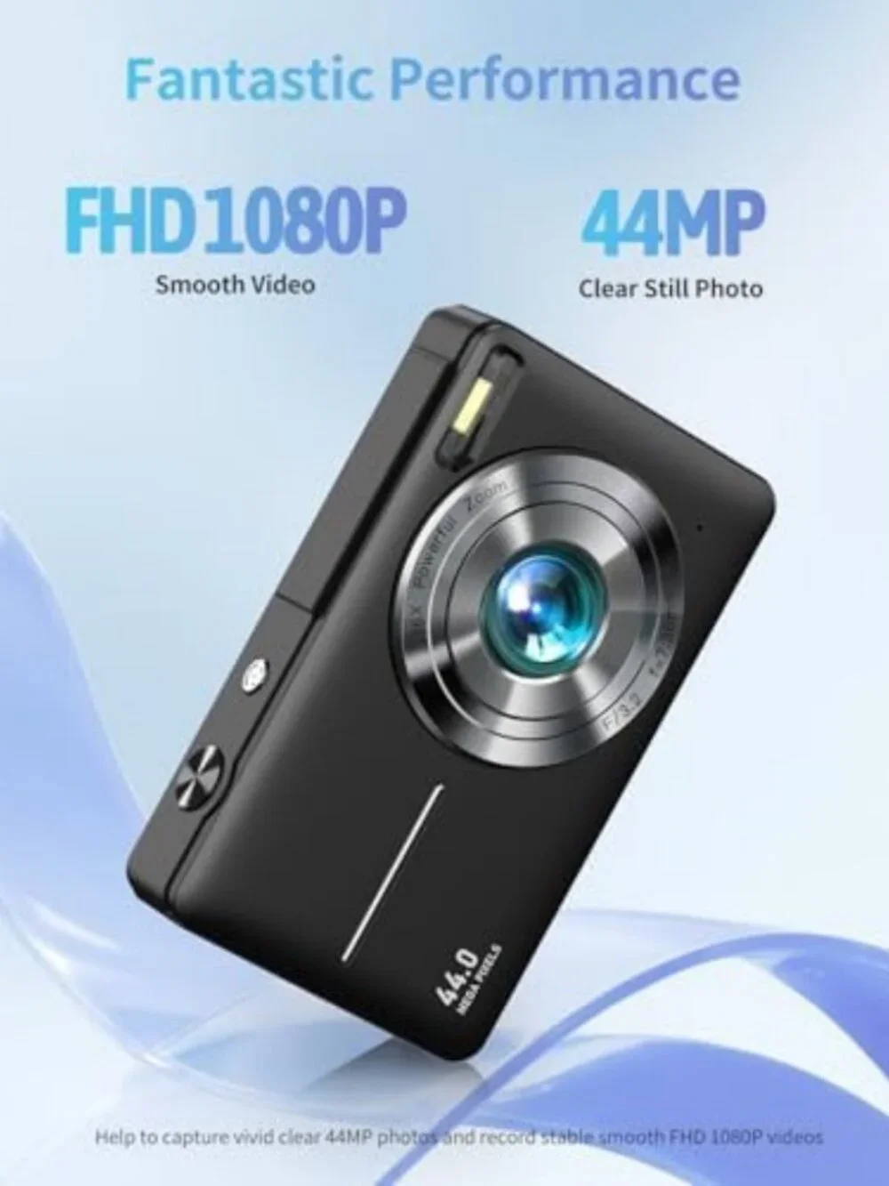 FHD 1080P Digital Point and Shoot Camera for Kids & Teens, 32GB Memory Card
